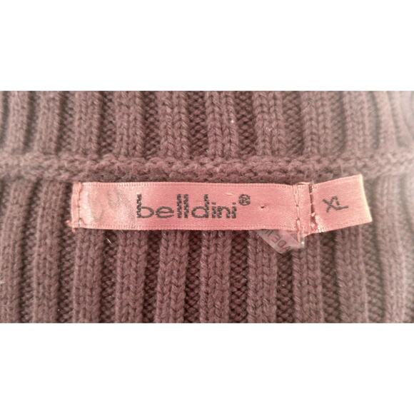 Belldini Brown Faux Fur Chunky Knit Vest- XL Y2K Luxury Boho Glam Layer Chic - Picture 5 of 10